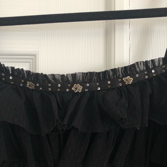 Black Multi Tiered Embellished Top - Picture 3 of 3